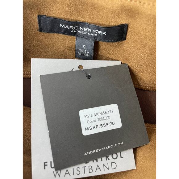 Marc New York Andrew Marc Women Expresso Faux Suede A-line Skirt Brown Small NEW - Picture 6 of 7